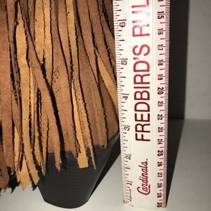 Fringe ankle cowboy boots. Brown suede brand new